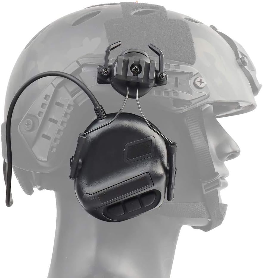 ATAIRSOFT Tactical Airsoft Headset with Microphone Waterproof Hunting Shooting Headphones Earmuff No Noise Reduction Function - color: Bk