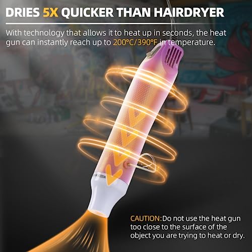 Bubble Removing Tool for Epoxy Resin and Acrylic Art, DIY Glitter Tumblers, Specially-Designed Heat Gun for Making Acrylic Resin Travel Mugs Tumblers to Remove Air Bubbles (Purple, 8.8x1.8") - color: Purple