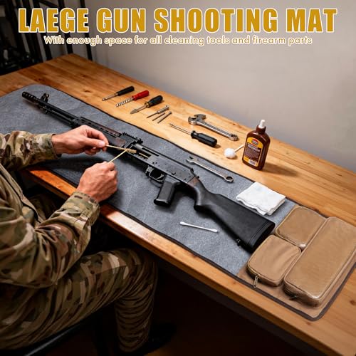 GOBUROS Gun Cleaning Mat for All Guns, Roll Up Rifle Shotgun Cleaning Mat