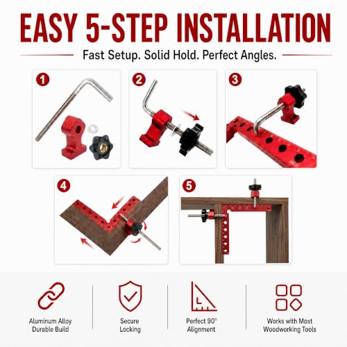 Corner Clamps for Woodworking, 8PCS 90 Degree Aluminum Positioning Squares