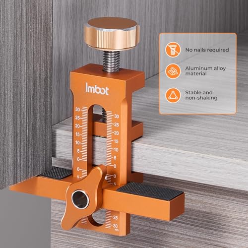 Imbot Cabinet Doors Aluminum Adjustable Positioner for Frameless Face Frame - style: Single-hole