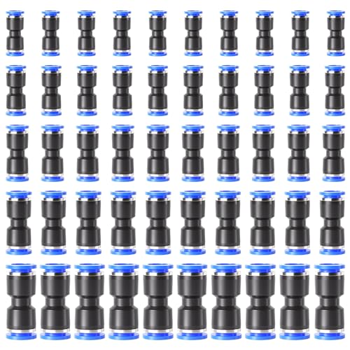 TAILONZ PNEUMATIC 50 pcs Straight Push Connectors Plastic Quick Release Connectors Air Line Fittings for 5/32 1/4 5/16 3/8 1/2Tube (2 Way) - size: 5/32''OD/1/4''OD/5/16''OD/3/8''OD/1/2''OD, style: 50PCS