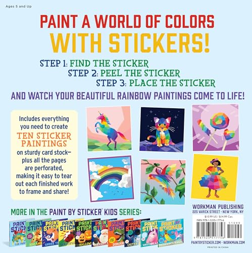 Paint by Sticker Kids (Official): Rainbows Everywhere!: Create 10 Pictures One Sticker at a Time!