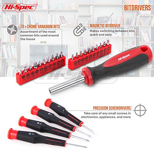 Hi-Spec Home Tool Kit in a Portable Toolbox Case Office and College Set - size: 49 PCS