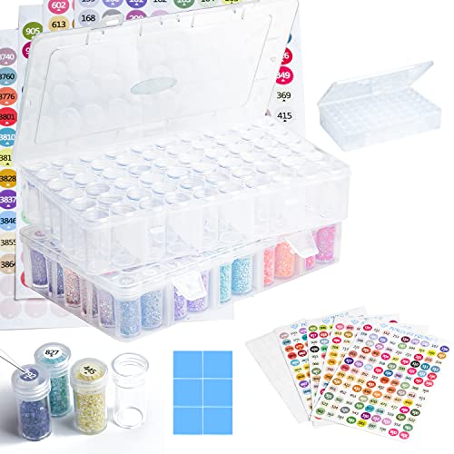 Foreveryoung 2-Pack Diamond Art Storage Containers, 120-Grid Bead Organizer - size: 2 Packs (120 Jars)