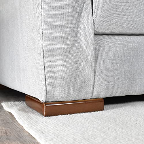 Wooden Bed Riser 1 inch Sofa Risers for Furniture L Shaped Couch Sofa Feet Dresser Leg Set of 4 (Brown, 1 inch) - color: Brown, size: 1 inch
