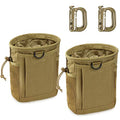 LIVANS Tactical Molle Dump Pouch, Magazine Drop Pouch Drastring Ammo Bag - color: Khaki - 2 Packs