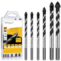 6-Piece Masonry Drill Bit Set & Concrete Drill Bit Set, 5 Sizes, 1/4"-1/2" - size: 6 pcs 1/4"-1/2" Masonry Drill Bit Set