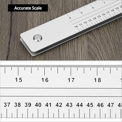 QWORK Combination Square, 48" Folding Aluminum Angle Ruler Precision Carpenter Tool for Framing, Woodworking