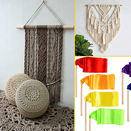 3/4 x 12 Wooden Dowels Wooden Sticks for Crafts, 6 PCS Macrame Wood Dowel Rods, Unfinished Hard Wood Sticks for Crafting, Arts and DIYers, Tiered Cake Support and Wedding Ribbon Wands - size: 3/4"×12"-6PCS