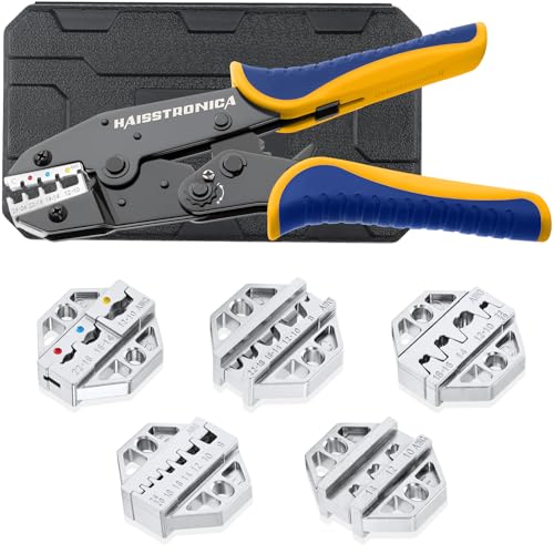 haisstronica 6PCS Crimping Tool Set, Interchangeable Terminal Dies