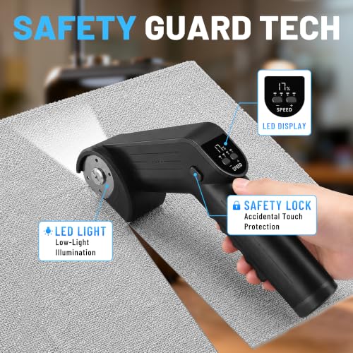 Misshappy Electric Scissors For Cardboard, Cordless Cardboard Cutter Electric 4 Speed Adjustable, LED Display For Fabric, Carpet, Leather