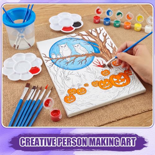 Sherr 140 Pcs 20 Set Pre Drawn Canvas Painting Kit, Halloween Style - style: Halloween Style