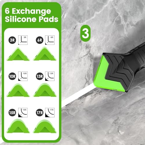5 in 1 Silicone Caulk Remover Tool with 6 Replaceable Silicone Pads, Grout Scraper, Caulk Nozzles & Cleaning Tools, Reusable Sealant Finishing Tool for Kitchen Bathroom Window Tile Sink Seam Repair - size: 5 in 1 Caulk Remover Kit