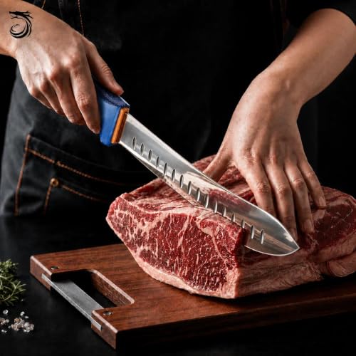 DRAGON RIOT 6-Piece Boning Butcher Knife Set 10inch, Stainless Steel - color: 6-Pcs