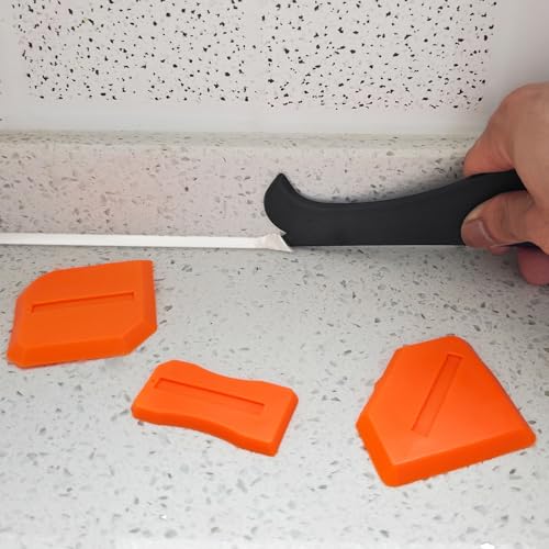 4 Pieces Silicone Caulking Tools Compatible with Sealant Grout Finishing Sealing Orange Caulk Tool Kit Caulking Finishing Tools