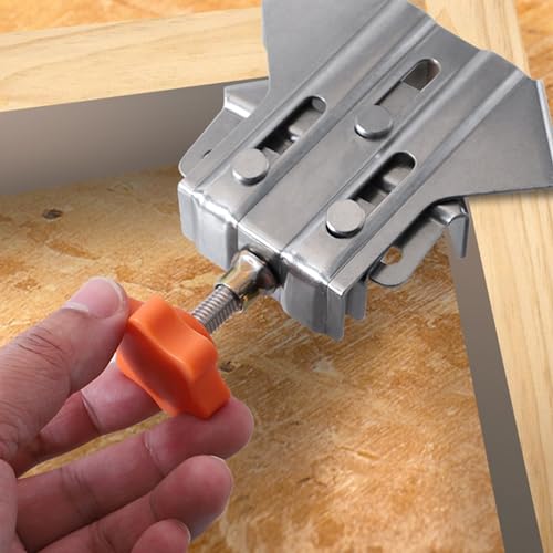 4 PCS Corner Clamps, 90 Degree Clamp, Stainless Steel Right Angle Fixing Clips with Adjustable Swing Corner for Woodworking