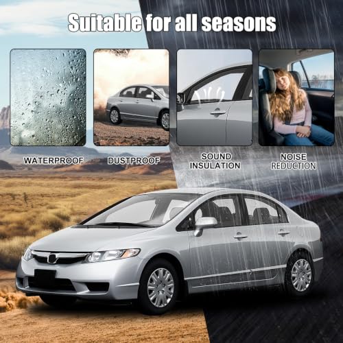 Window Molding Trim for 2006-2011 Honda Civic 4-Door Sedan | 4PCS Black Rubber Weatherstrip Seals, Replaces #72450-SNA-A01, High-rebound Buckle Design, Built-in Metal Layer - size: 2006-2011 Honda Civic
