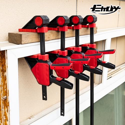 Bar Clamps for Woodworking, 2-Piece 6 Inch Clamps Set with 550 LBS Load Limit, One-Handed Clamp/Spreader, Heavy-Duty Quick-Change F Clamp, Ideal for Woodworking/Carpentry/Home Improvement/DIY