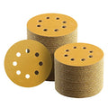 100 Pcs 5 Inch Sanding Discs Hook and Loop, 220 Grit Sandpaper for Woodworking or Automotive, 8 Hole Gold Premium Dustless Random Orbit Sandpaper - style: 220 Grit-100 Discs
