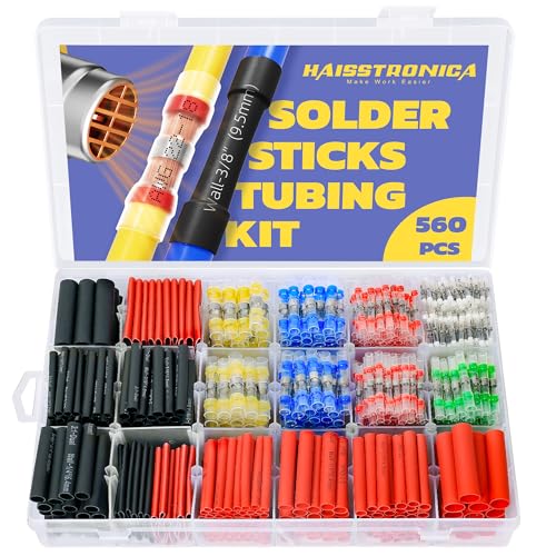 haisstronica 560PCS Solder Seal Connectors Kit with 3:1 Heat Shrink Tubing - size: 560 PCS