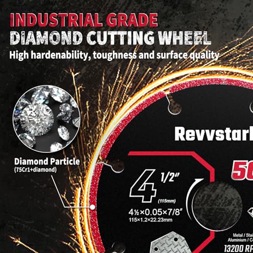 4 1/2 in Cut Off Wheel Diamond Cutting Wheel for Metal 7/8" Arbor | Angle Grinder Cutting Disc for Metal with 5000+ Cuts on Rebar, Steel, Iron and INOX - style: 4.5"x7/8in.