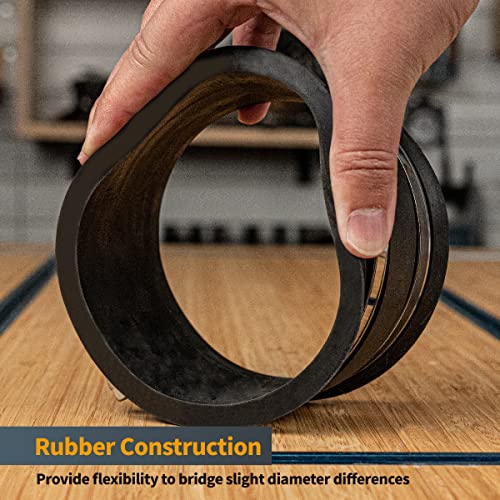 POWERTEC 70149-P2V 4 Inch Dust Control Flex Cuff with Steel Hose Clamps, Hose Connector Rubber Cuff Coupler for Woodworking Dust Collection Fittings, Dust Collector Accessories & Machinery, 2 pack - size: 4", 2PK