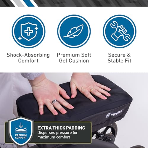 BodyMed Knee Walker Padded Gel Cover, Gel + Memory Foam Cushion, Elastic Fit Design, Low-Profile Comfort Pad, One Size Fits Most Knee Walkers