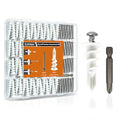 200Pcs Drywall Anchors and Screws Kit, 100Pcs Self-Drilling Plastic Wall Anchors with 100Pcs #8 Phillips Screws & PH2 Bit, Heavy Duty Anchors for Hanging Pictures, Shelves, Home Mounting - size: 1 Inch