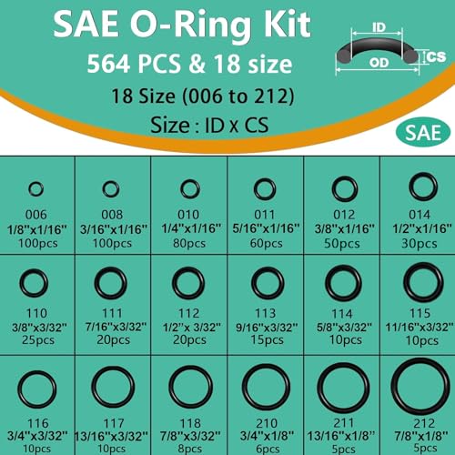 XBVV 28 Size 650 Pcs Faucet Rubber Washers Kit and SAE O Ring Assortment Set for Assorted Plumbing Faucet Sealing Repair