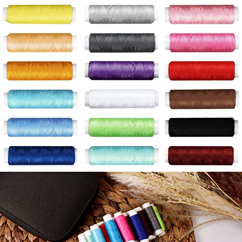 JUNING Sewing Kit with Case Portable Sewing Supplies for Mom Grandma Women Men Teen Girls Boys Home Traveler, Adults, Beginner, Emergency, Contains Thread, Scissors, Needles,Measuring Tape and More - size: B-Threads