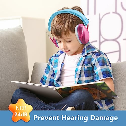 ProCase Kids Noise Cancelling Headphones Ear Hearing Protection, Pink - color: Pink