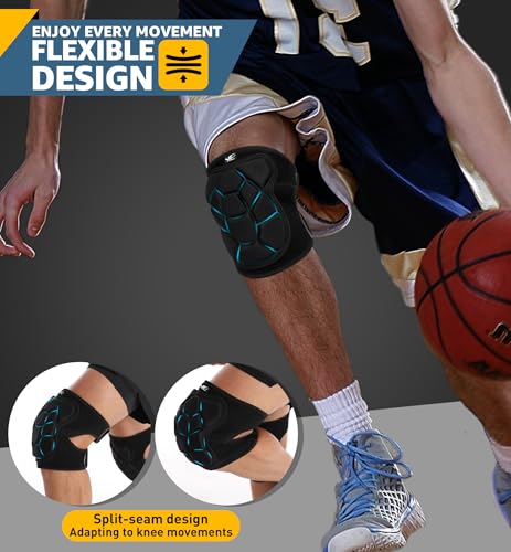 HiRui Flexible Knee Pads for Wrestling with Thick EVA Foam Padding | Anti-Slip Adjustable Collision Avoidance Knee Brace for Men Women Kids Dancers Volleyball Basketball Gardening (Black, Medium) - size: Medium