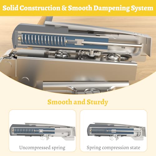 Onemake 5 Pack Soft Close Motion Damper Mechanism for Full Overlay Hinges, Smooth Slow Straight-Arm, Clip Top Retrofitting Attachment, Cabinet Door Concealed Replacement Hardware Accessories