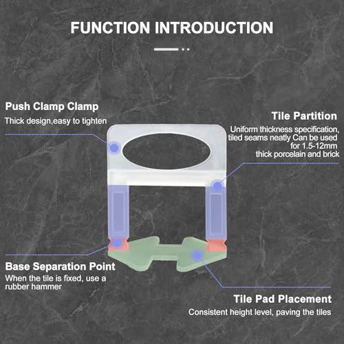 Tile Leveling System Clips 1/32" 2500 Pcs DIY Tiles Leveler Spacers Tile Leveling System for Professional Ceramic Tile and Stone Installation - size: 1.0mm-tile leveling clips