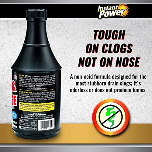 Instant Power Hair & Grease Drain Opener & Clog Remover, 20 fl oz, 6 Pack - size: 20 Fl Oz (Pack of 6)