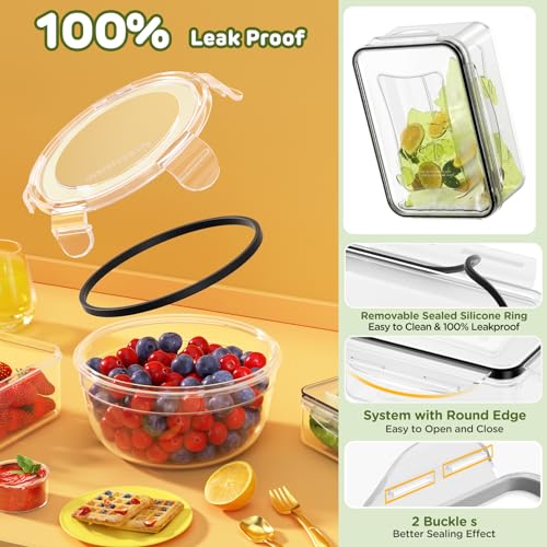 JSCARES 40 PCS Food Storage Containers with Lids Airtight (20 Lids &20 Containers) - Leakproof Meal-Prep Containers for Kitchen Storage Reusable Plastic Microwave/Dishwasher Safe with Labels & Pen - color: 20 Pack