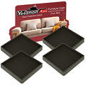 Yelanon Furniture Coasters 4 Pcs 4" Square Black Caster Cups for Hardwood - size: 4pcs 4" Square Black