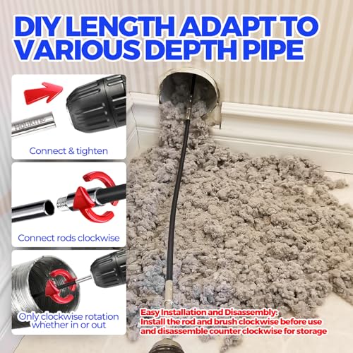 Holikme Dryer Vent Cleaner Kit - 40Ft Flexible Lint Brush for Deep Cleaning - color: Black