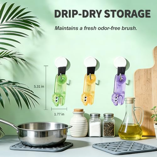 3 in 1 Cup Lid Gap Cleaning Brush Set, 3PCS Multifunctional Bottle Cleaning Brush, Cup Lid Gap Bottle Cleaner Home Kitchen Brush Tools Multicolor
