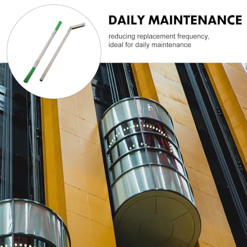 Elevator Sill Cleaner Tool with Long Handle Gap Scraper and Brush Set for Elevator Track Cleaning and Maintenance in Commercial and Residential Buildings