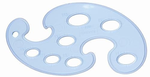 French Curve Ruler in Transparent Reusable Plastic Template Useful as Drafting Tool for Professional Drawing Instrument and Graphing at Work, School or Home Projects in Set of 3 Shapes by Yosogo