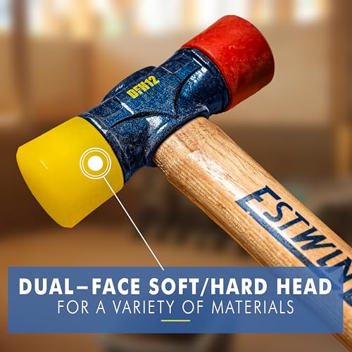 ESTWING Rubber Mallet, 12oz Red & Yellow Mallet, DFH12 - size: 12 oz