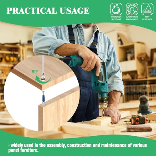 150Pcs 3-in-1 Furniture Cam Lock Nut Connectors Fittings with Dowels, Fastener Connecting Lock Nut Bolt for Closets Bed Furniture Connecting