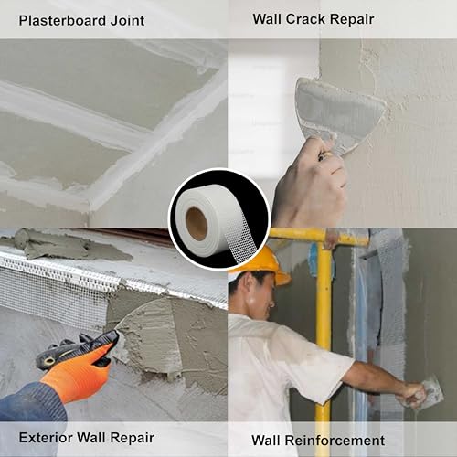 2 Packs Drywall Joint Repair Kit Self Adhesive Fiberglass Drywall Repair Patch Wall Holes Repair Kit Self Adhesive Fiberglass Wall Crack Repair Patch(2 Rolls of 2 Inch x 66 Feet) - size: 2 Packs-2 in x 66 Ft