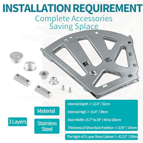 3 Layers Shoes Drawer Cabinet Hinges Flip Frames, Grey, 1 Pair - color: Gray, size: 3 Layers
