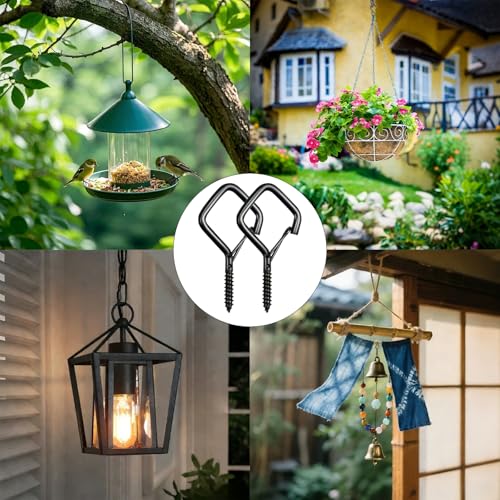 34 Pcs 2.2in Windproof Ceiling Hooks for Plants & Lights - color: Black, size: 34Pcs