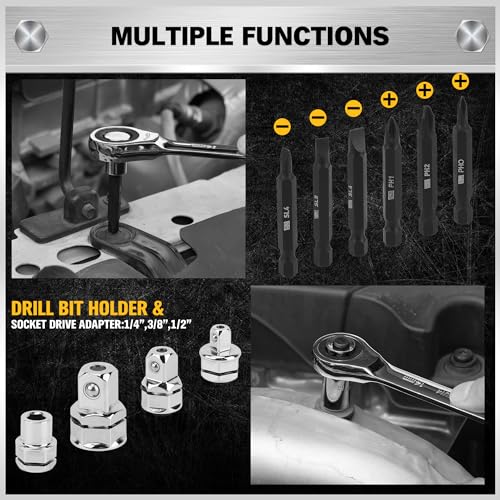 ELEAD 33-Piece Combination Ratchet Wrench Set | SAE & Metric Sizes (1/4" to 3/4" & 6-18mm) | 72-Tooth Gear Design | CR-V Steel | Organizer Carry Case | Ideal for Mechanics & DIY - style: 33-Piece Upgraded Version