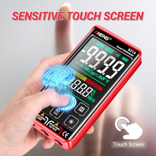 ANENG Digital Multimeter Smart Touch TRMS 9999 Count, Rechargeable with NCV - style: 621A Backlit Color Touch Screen