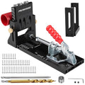 Pocket Hole Jig, Adjustable Jig Pocket Hole System, Woodworking Tools for Strong Joints, Adjustable Drill Guides for Materials 12-42mm Thick (HJ01)